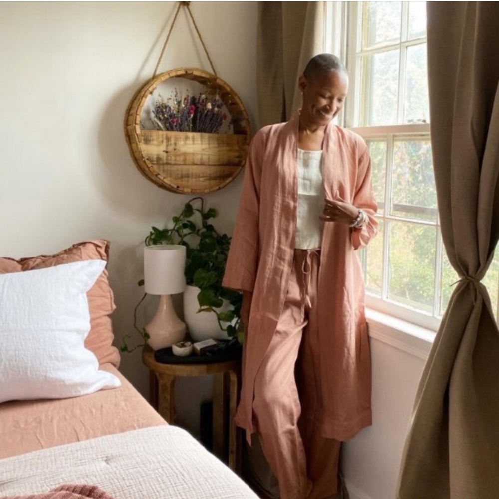 Parachute✨Linen Midi Robe in Clay - Picture 9 of 9